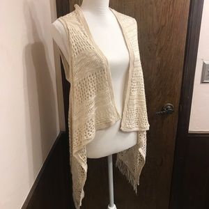 Generation Z sleeveless Boho Style cardigan Sz L
